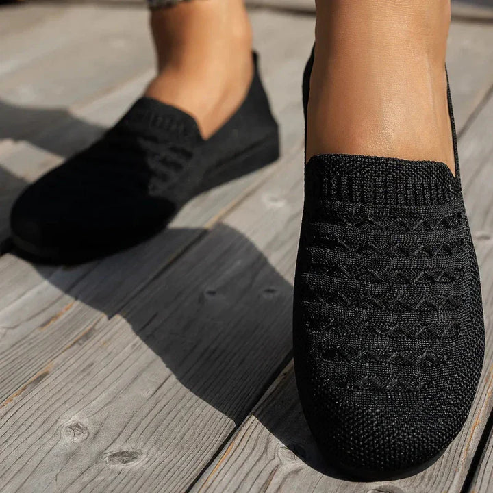 Damen Orthopädische Mokassins aus Mesh – Einfaches Hineinschlüpfen Rundspitze Flach