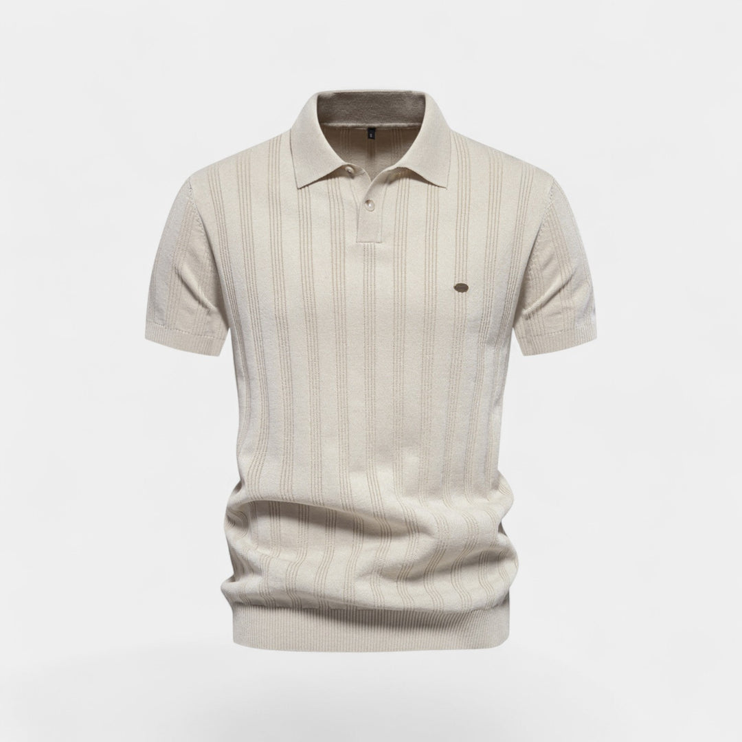 Herren-Polo aus Viskosestrick – kurzärmeliges Polo mit Knopfleiste