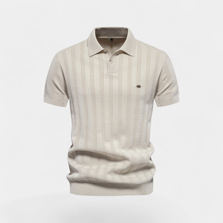 Herren-Polo aus Viskosestrick – kurzärmeliges Polo mit Knopfleiste