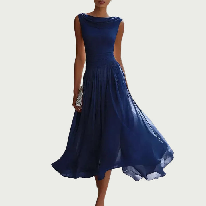 Abito da Sera Donna in Mussola – Scollo Barca Elegante
