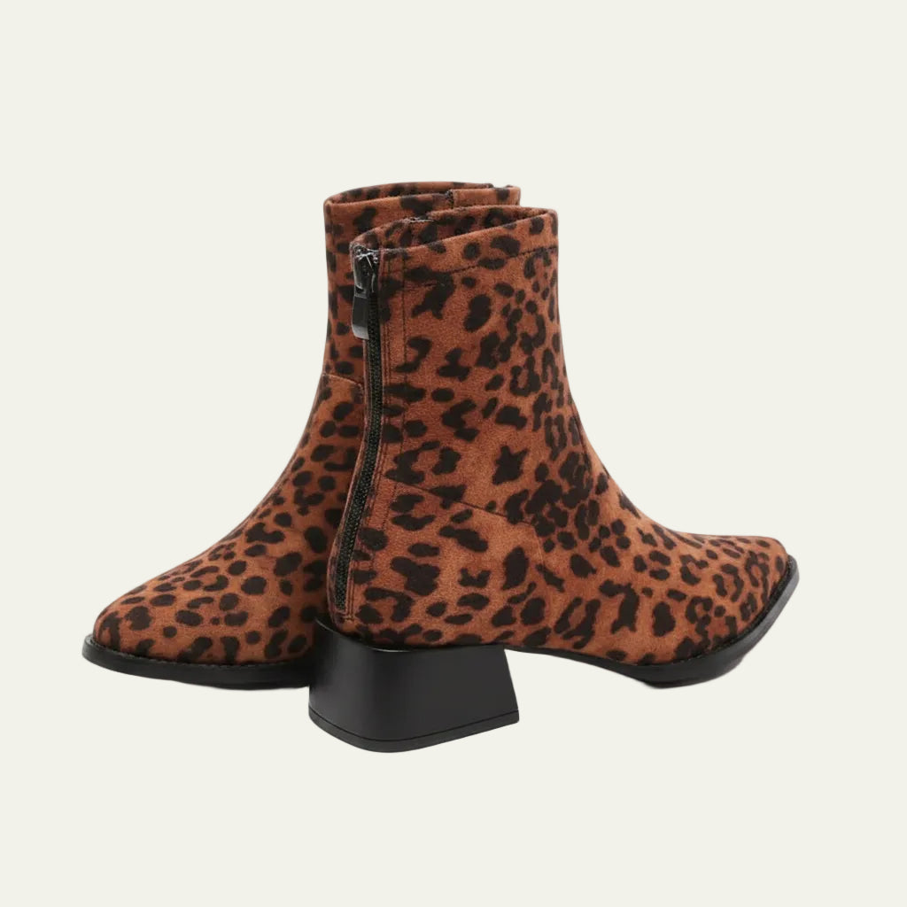 Bottines Femme à Bout Pointu – Talon Bloc Bas et Fermeture Éclair