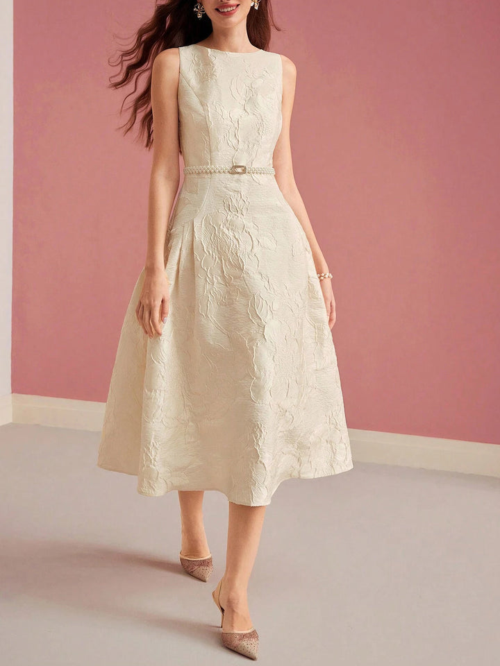 Abito midi elegante donna linea A – silhouette strutturata aderente