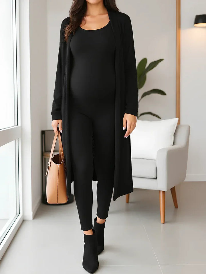 Women's Sleeveless Maternity Jumpsuit – Fitted Full Length Cut