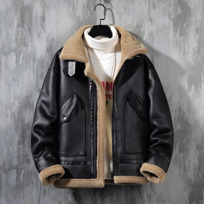 Herren Jacke mit Fleece-Futter aus Lammwolle – lässiger Schnitt