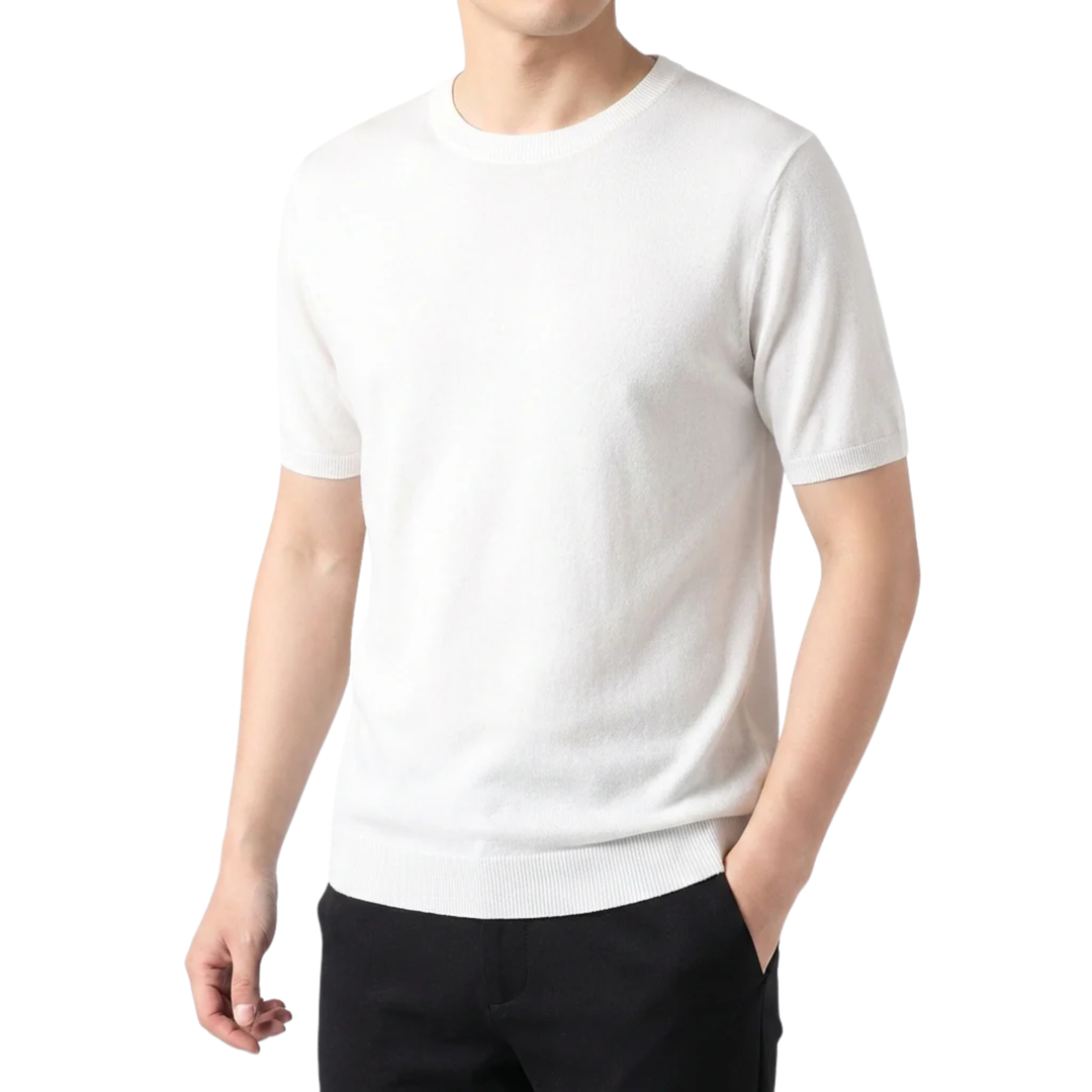 Herren T-Shirt aus Strick – Leicht und Bequem mit Geradem Schnitt