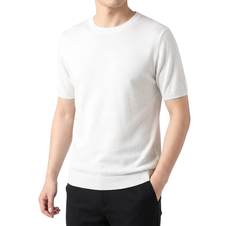 Herren T-Shirt aus Strick – Leicht und Bequem mit Geradem Schnitt