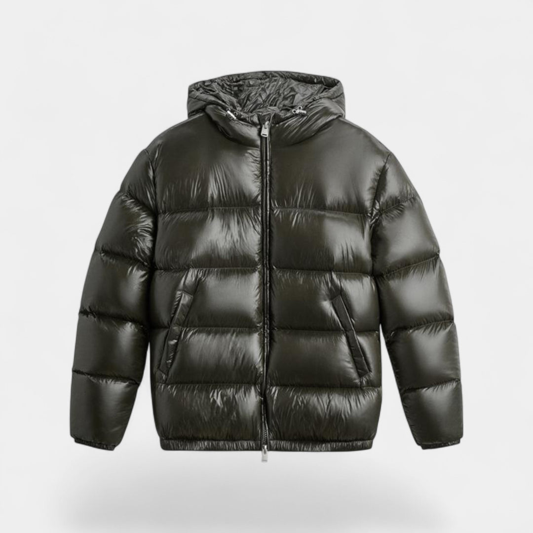 Herren-Daunenjacke mit Kapuze – warm, modern, raffinierte Silhouette