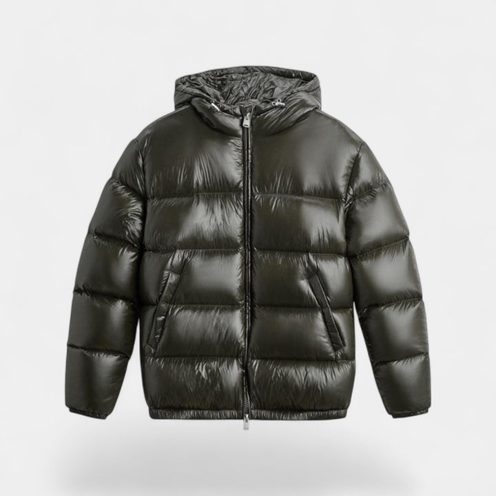 Herren-Daunenjacke mit Kapuze – warm, modern, raffinierte Silhouette