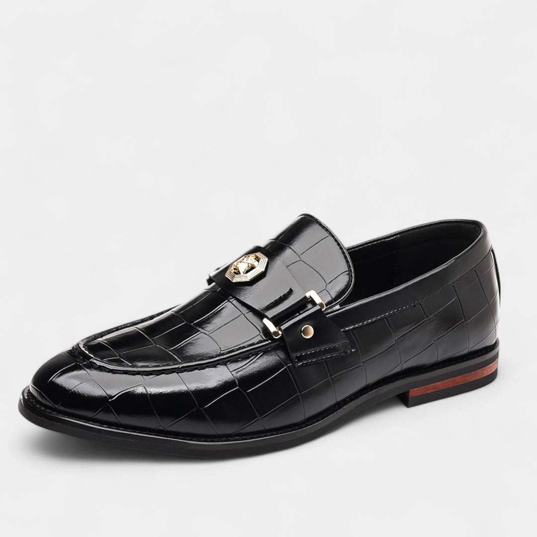 Mocassini da uomo in pelle con motivo – Eleganza classica slip-on
