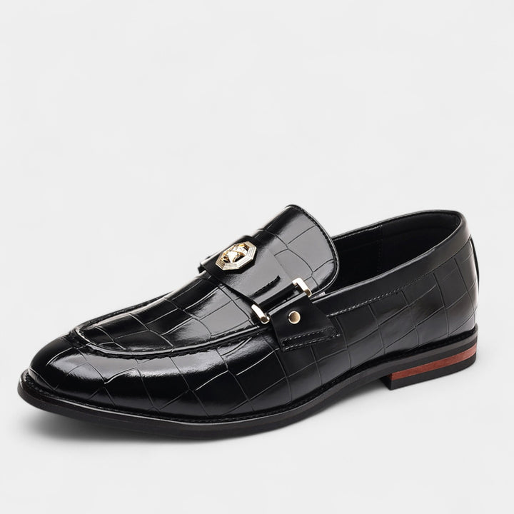 Mocassini da uomo in pelle con motivo – Eleganza classica slip-on
