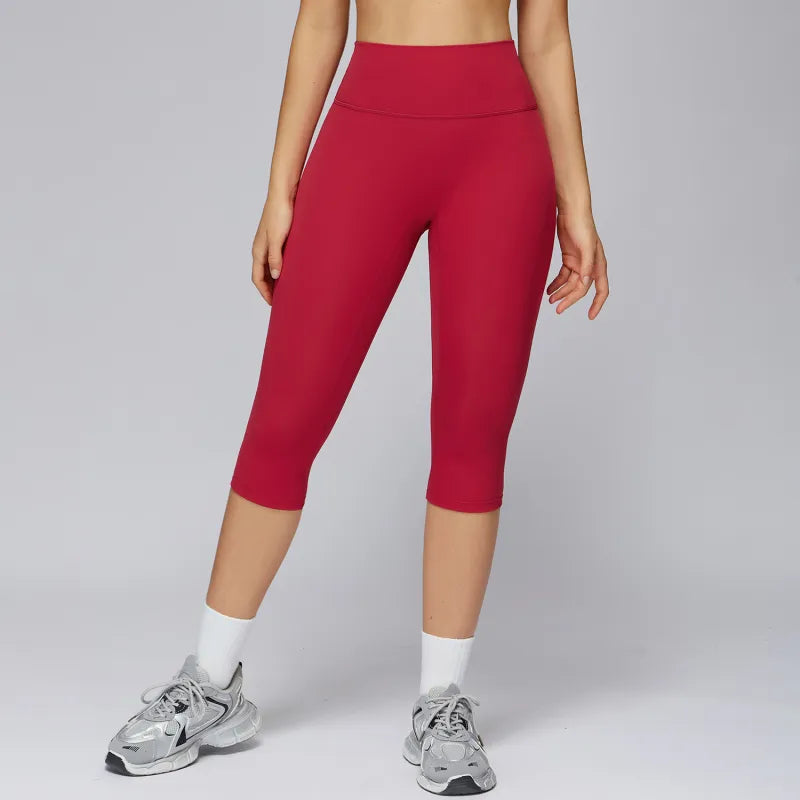 Women's High-Waisted Capri Leggings – Yoga, Quick-Drying, Slim Fit