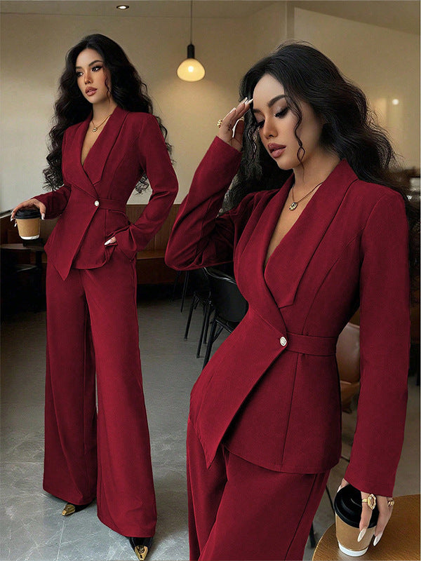 Completo Tailleur Donna Giacca e Pantaloni Dritti – Maniche Lunghe
