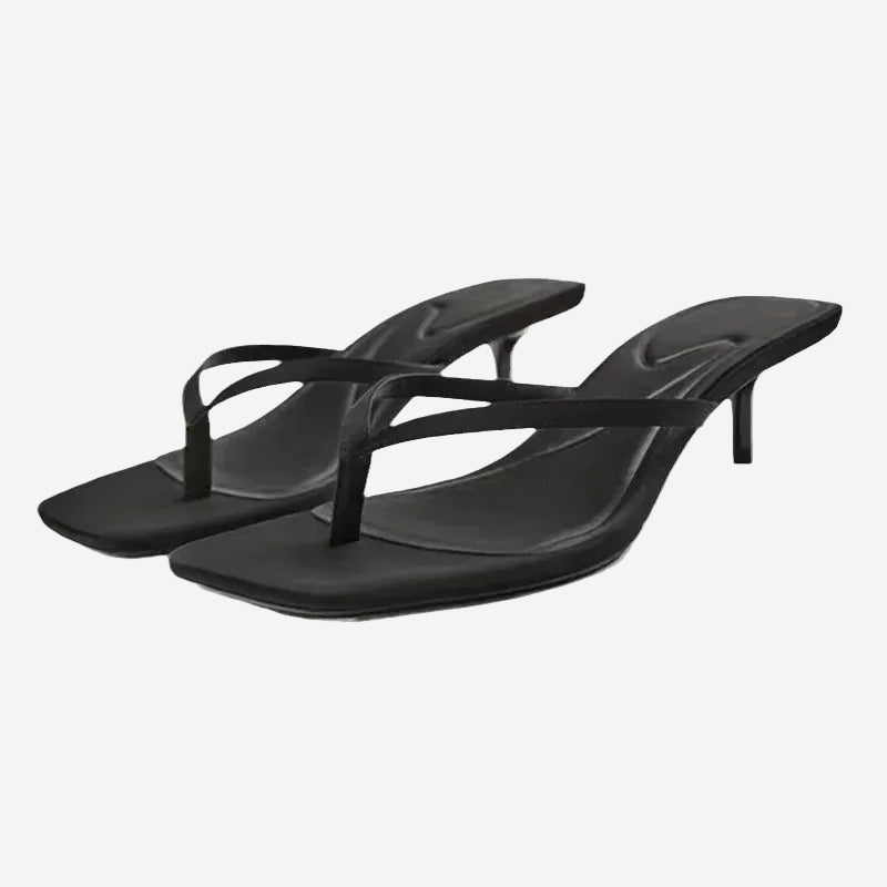 Sandales Femme à Bout Carré Talon Chaton – Fines Brides Minimalistes