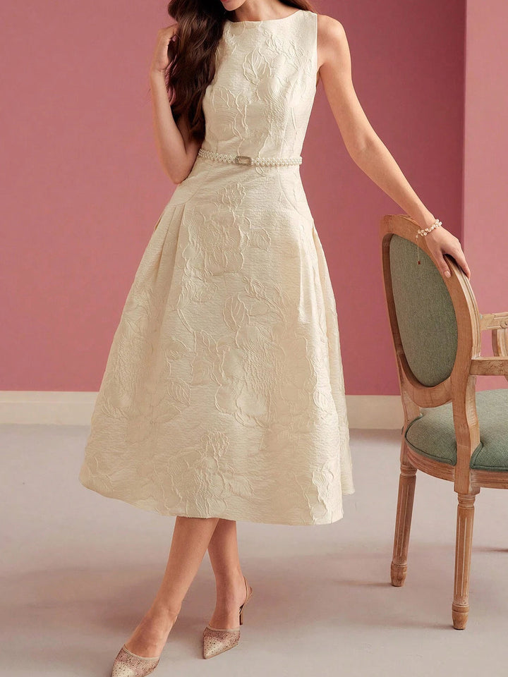 Abito midi elegante donna linea A – silhouette strutturata aderente