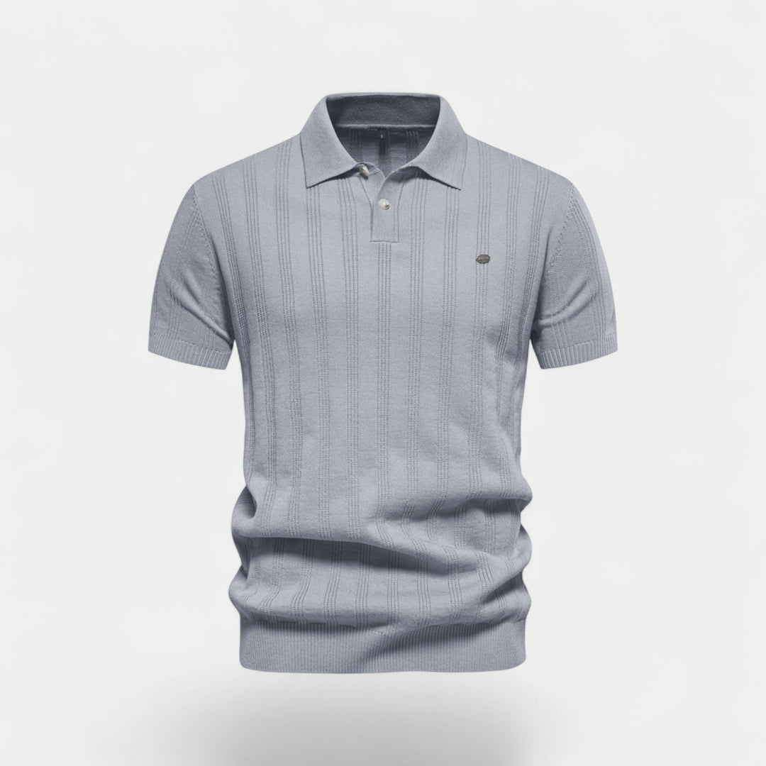 Herren-Polo aus Viskosestrick – kurzärmeliges Polo mit Knopfleiste