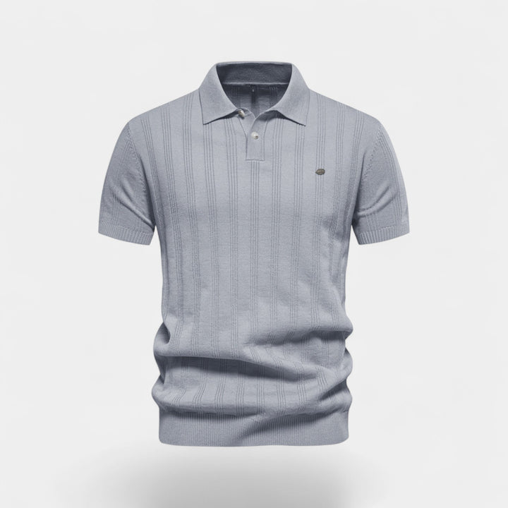 Herren-Polo aus Viskosestrick – kurzärmeliges Polo mit Knopfleiste