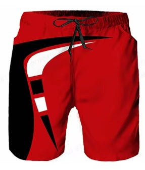 Men's Printed Swim Shorts – Adjustable Drawstring Waist