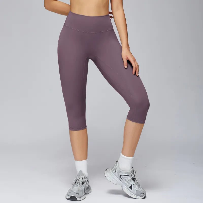 Women's High-Waisted Capri Leggings – Yoga, Quick-Drying, Slim Fit