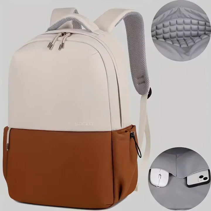 Unisex Rucksack aus wasserdichtem Oxford-Gewebe – zweifarbig mit gepolsterten Trägern