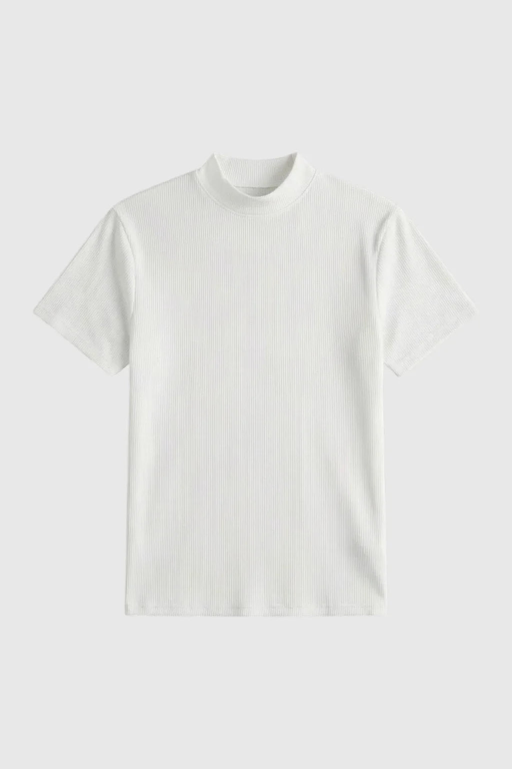 Figurbetontes Stretch-T-Shirt für Herren – Slim Fit, gerippter Kragen