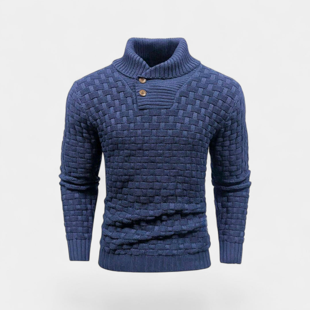 Herren Rollkragenpullover aus Baumwolle – Slim Fit mit Knopfdetail