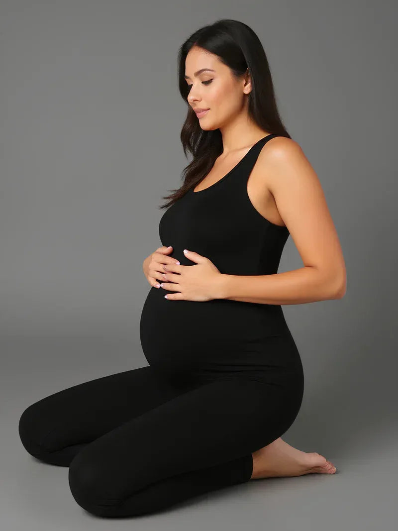 Women's Sleeveless Maternity Jumpsuit – Fitted Full Length Cut