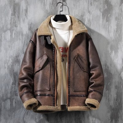 Herren Jacke mit Fleece-Futter aus Lammwolle – lässiger Schnitt