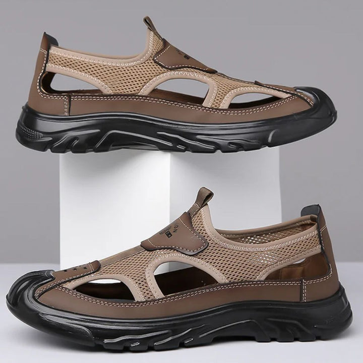 Men's Closed-Toe Hiking Sandals – Breathable Mesh & Grip Sole