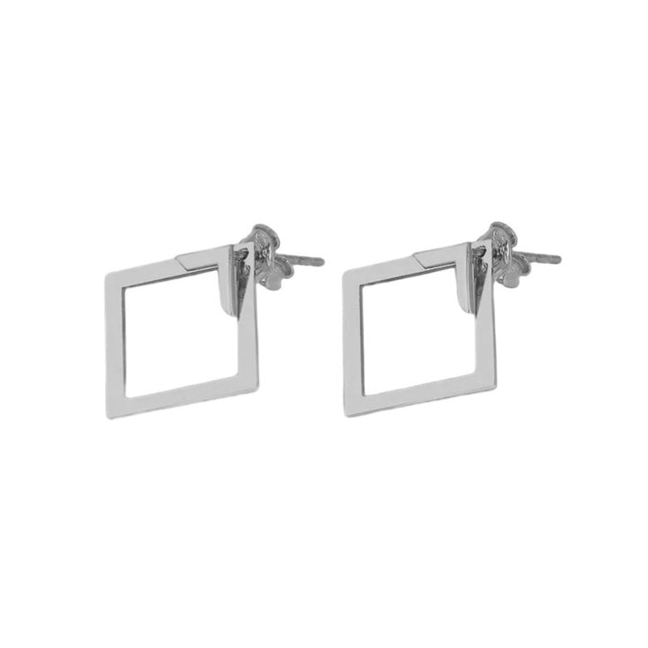 Quadratische Geometrische Ohrringe für Damen – Minimalistischer Eckrahmen