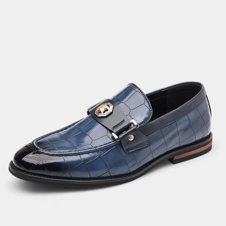 Mocassini da uomo in pelle con motivo – Eleganza classica slip-on