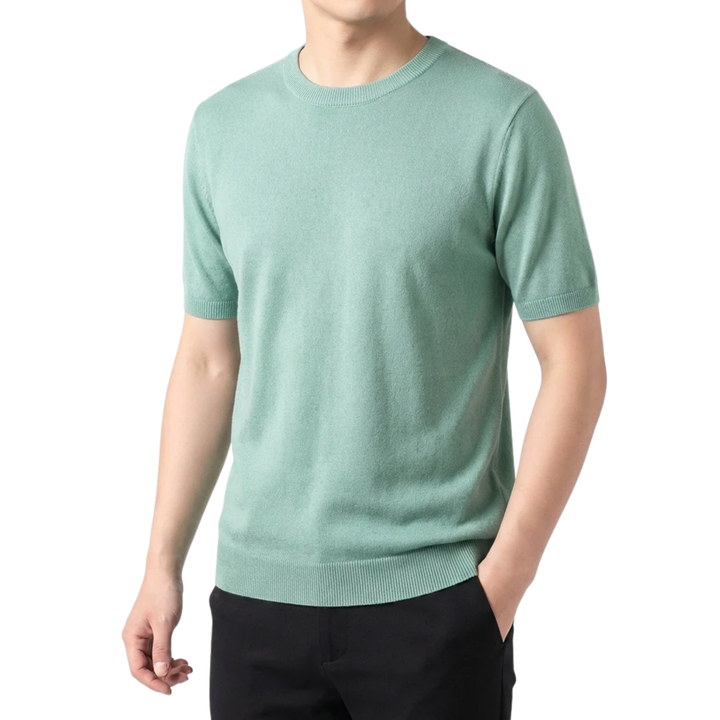 Herren T-Shirt aus Strick – Leicht und Bequem mit Geradem Schnitt