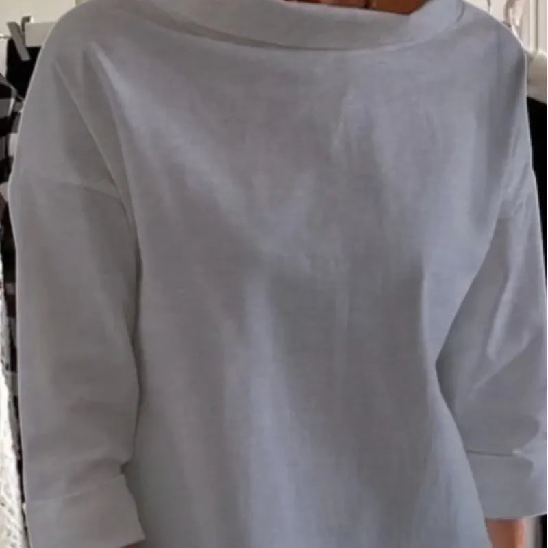 Women's Mid-Height Turtleneck Cotton Sweater – Long Sleeves