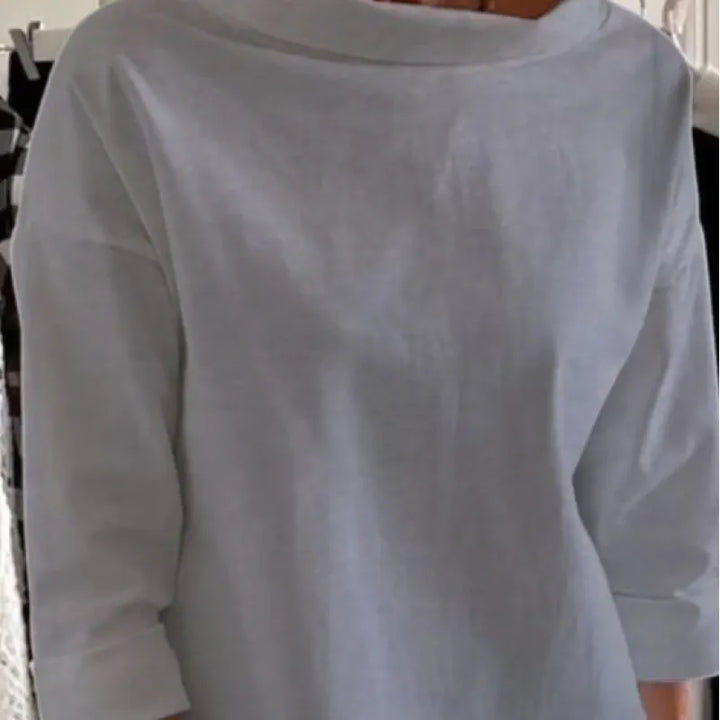 Women's Mid-Height Turtleneck Cotton Sweater – Long Sleeves