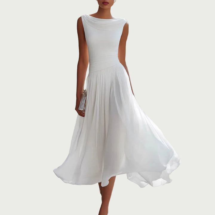 Abito da Sera Donna in Mussola – Scollo Barca Elegante