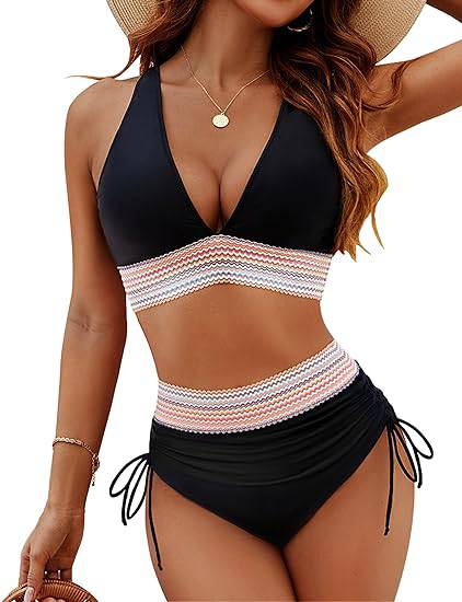 Damen Bikini mit hoher Taille – Figurformender Schnitt