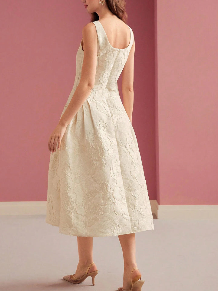 Abito midi elegante donna linea A – silhouette strutturata aderente