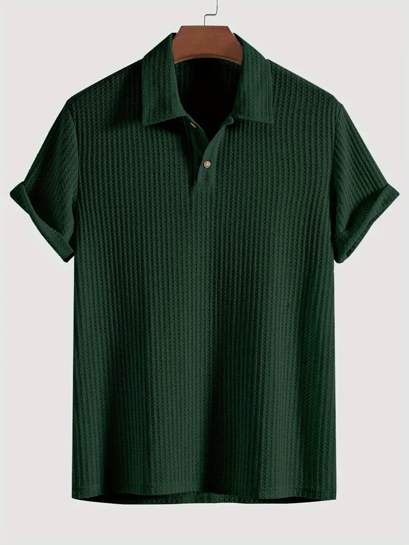 Polo da uomo in maglia strutturata – Collo classico, vestibilità comoda