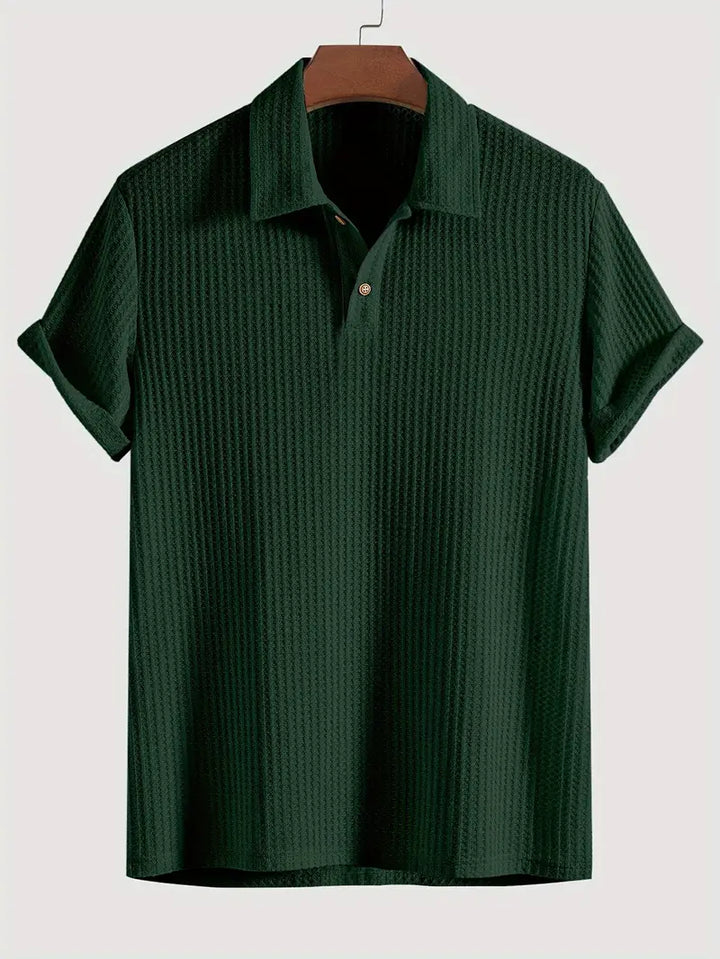 Polo da uomo in maglia strutturata – Collo classico, vestibilità comoda