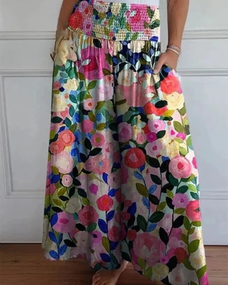 Leichte weite Damenhose – hohe Taille, weiter Schnitt