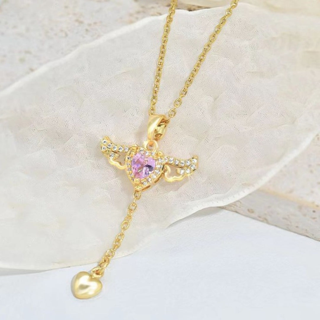Claire Mode | Collana cuore Cupido e ali d'angelo donna