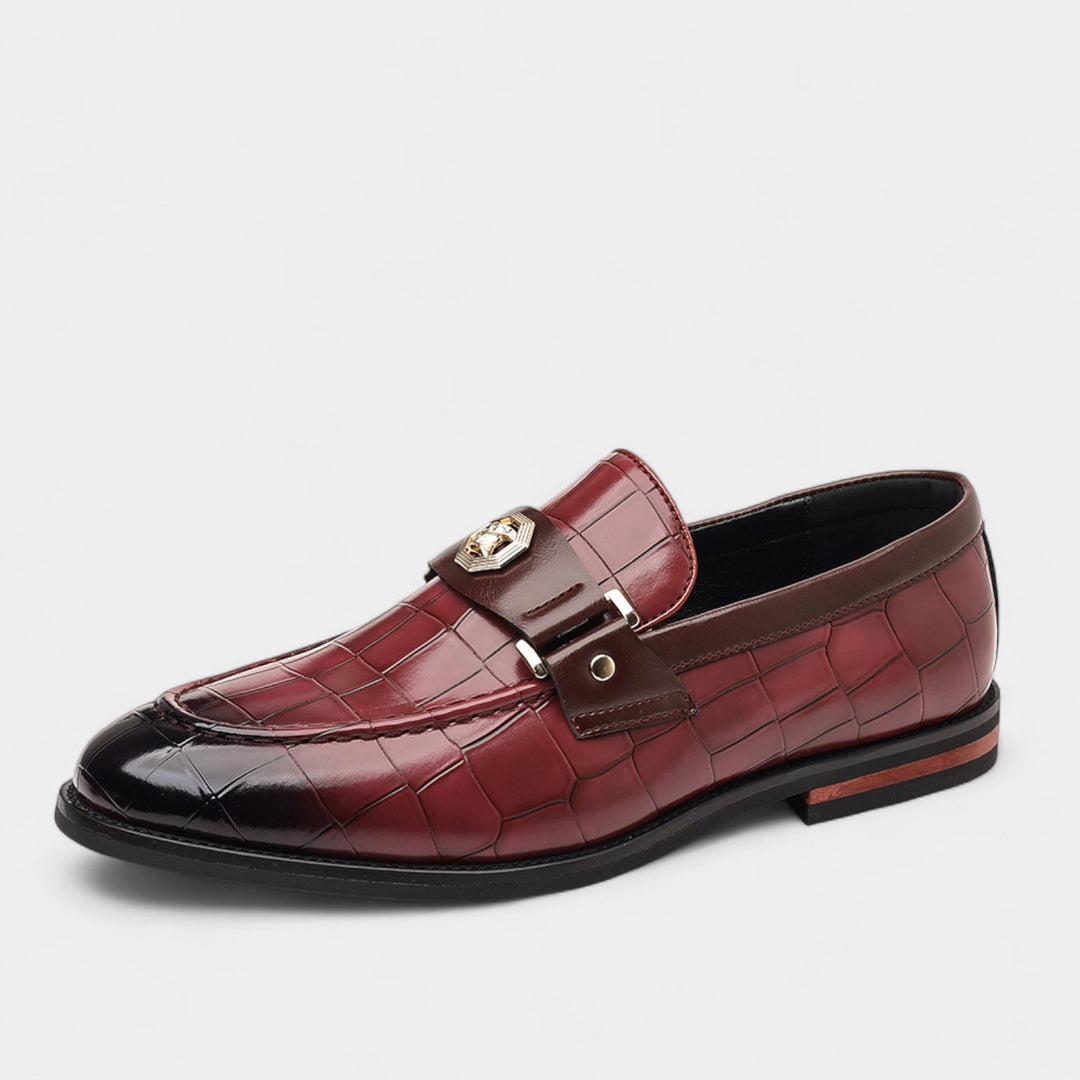 Mocassini da uomo in pelle con motivo – Eleganza classica slip-on