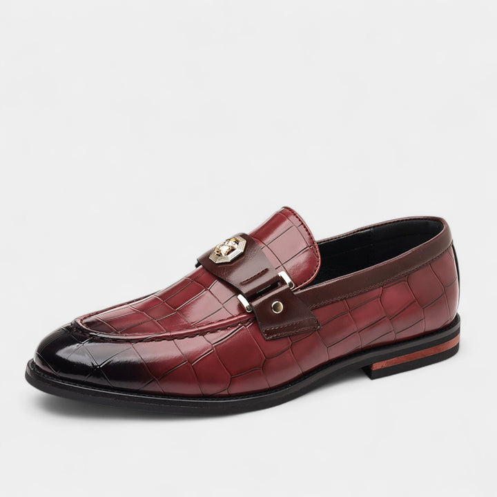 Mocassini da uomo in pelle con motivo – Eleganza classica slip-on