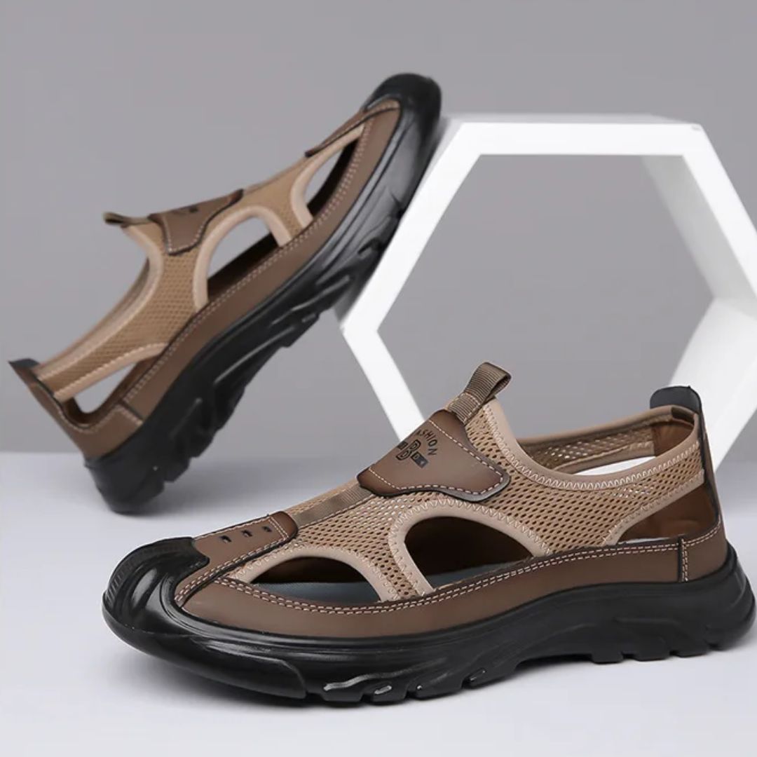 Men's Closed-Toe Hiking Sandals – Breathable Mesh & Grip Sole