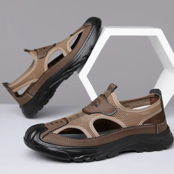 Men's Closed-Toe Hiking Sandals – Breathable Mesh & Grip Sole