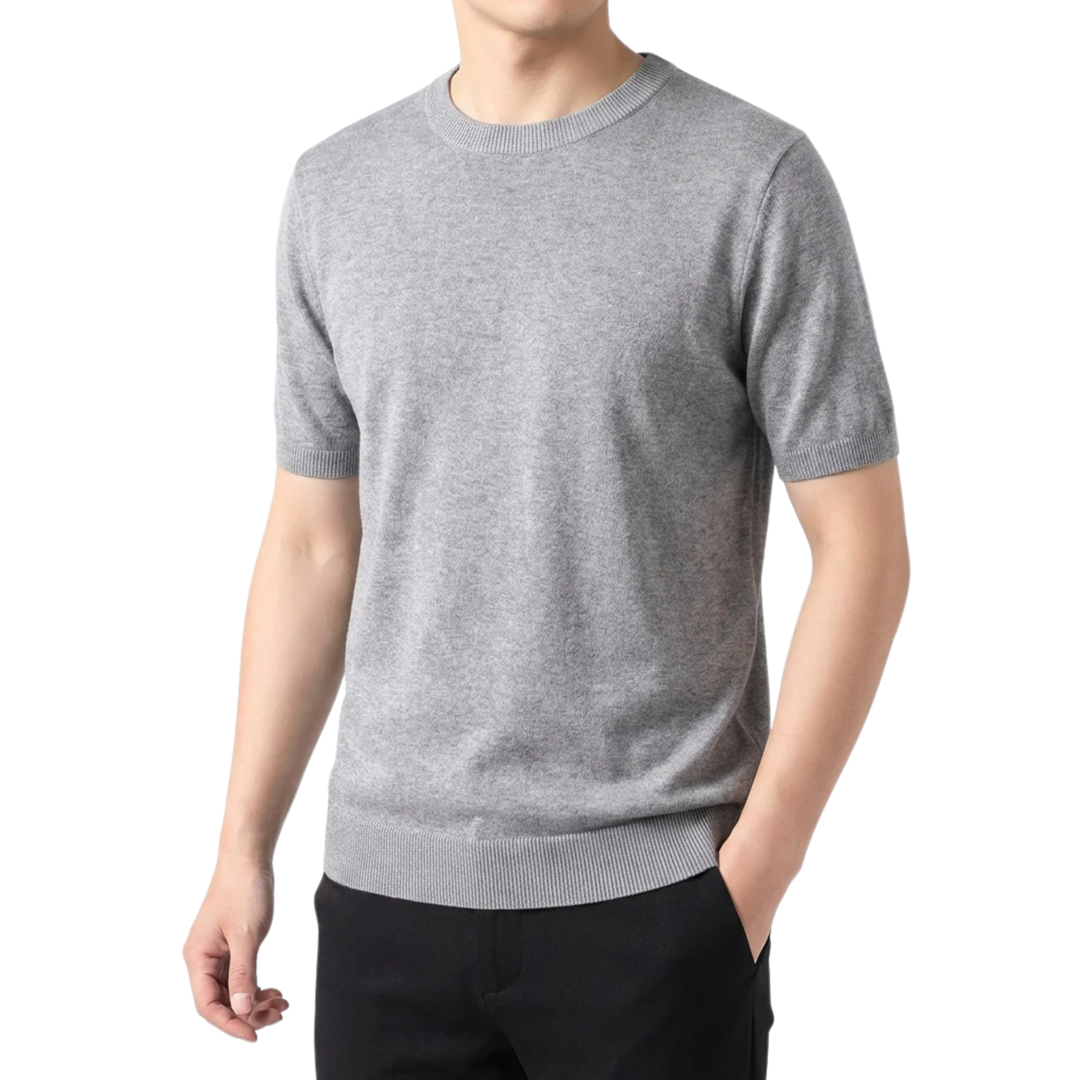 Herren T-Shirt aus Strick – Leicht und Bequem mit Geradem Schnitt