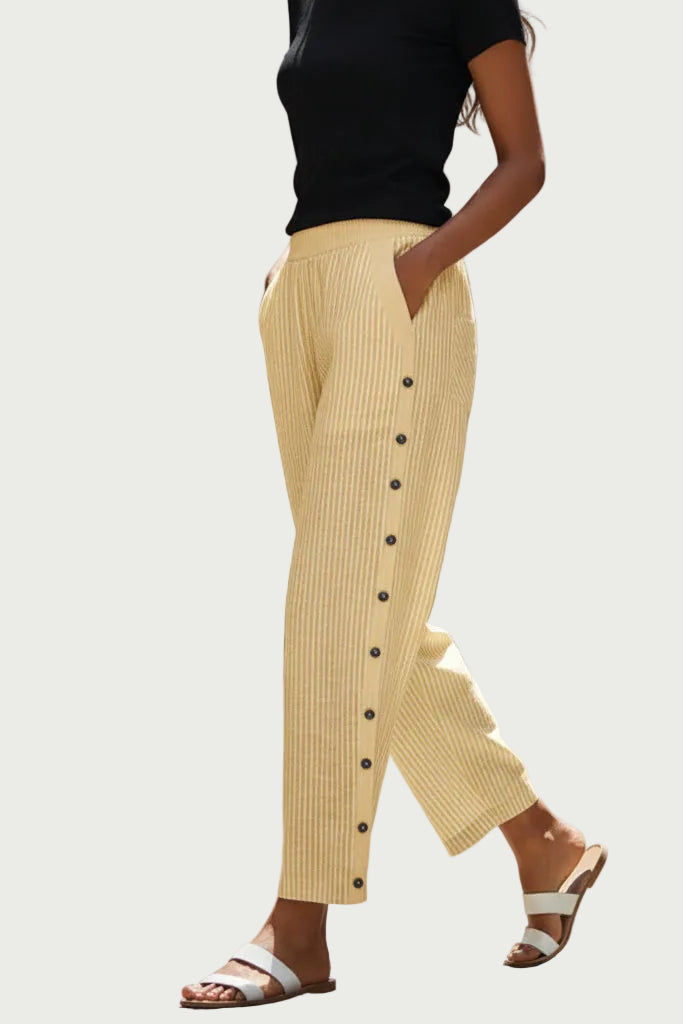 Damen Skinny Hose mit Print – Elastischer Bund im urbanen Stil
