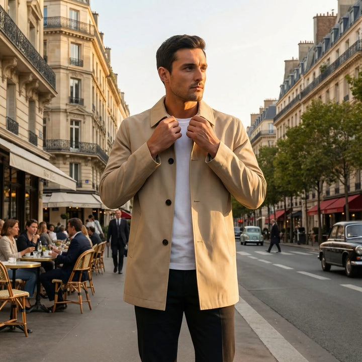 Trench coat uomo mezza lunghezza – cappotto formale leggero