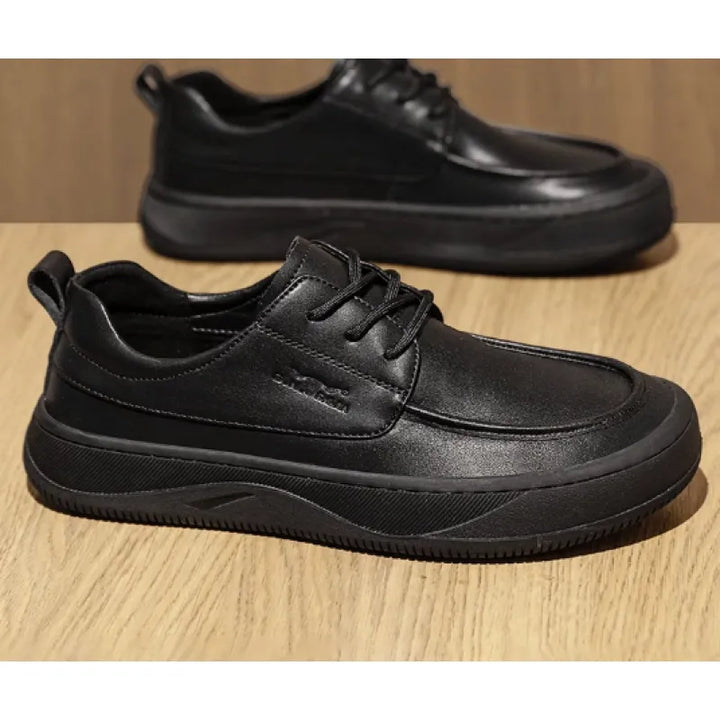 Chaussure Homme à Lacets Aspect Cuir – Bout Mocassin Plateforme