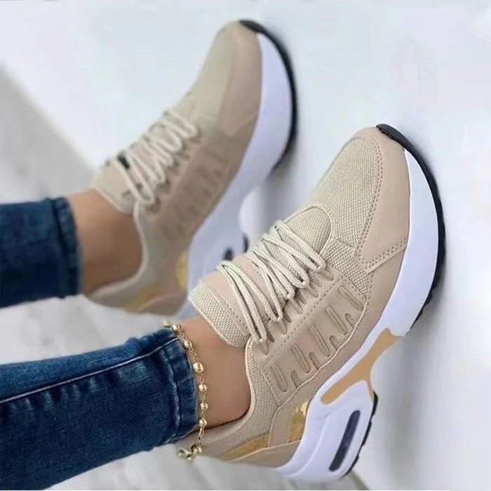 Sneakers donna con plateau e lacci – Suola chunky con cuscinetto d&