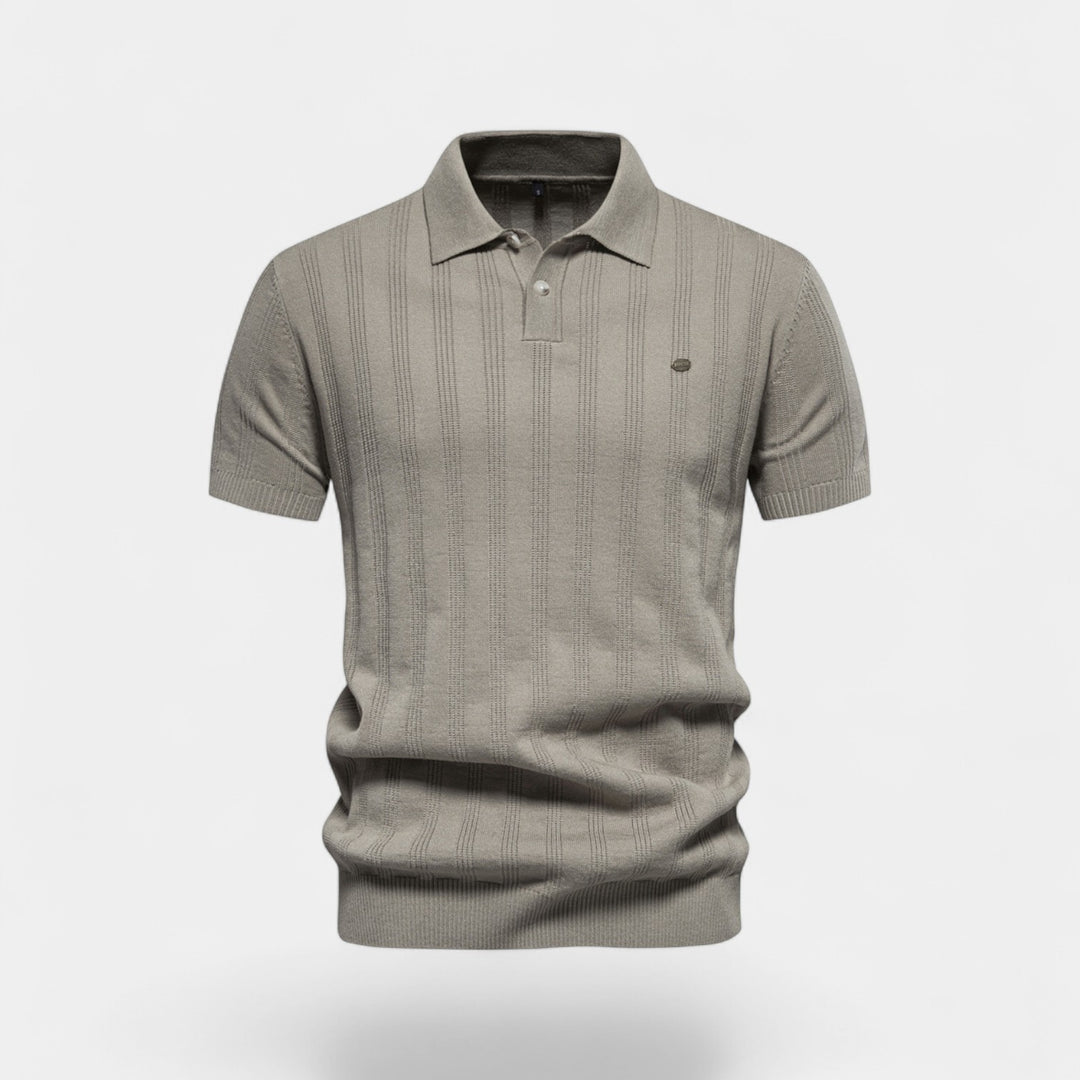 Herren-Polo aus Viskosestrick – kurzärmeliges Polo mit Knopfleiste
